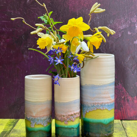 Horizon Vases with early spring flowers