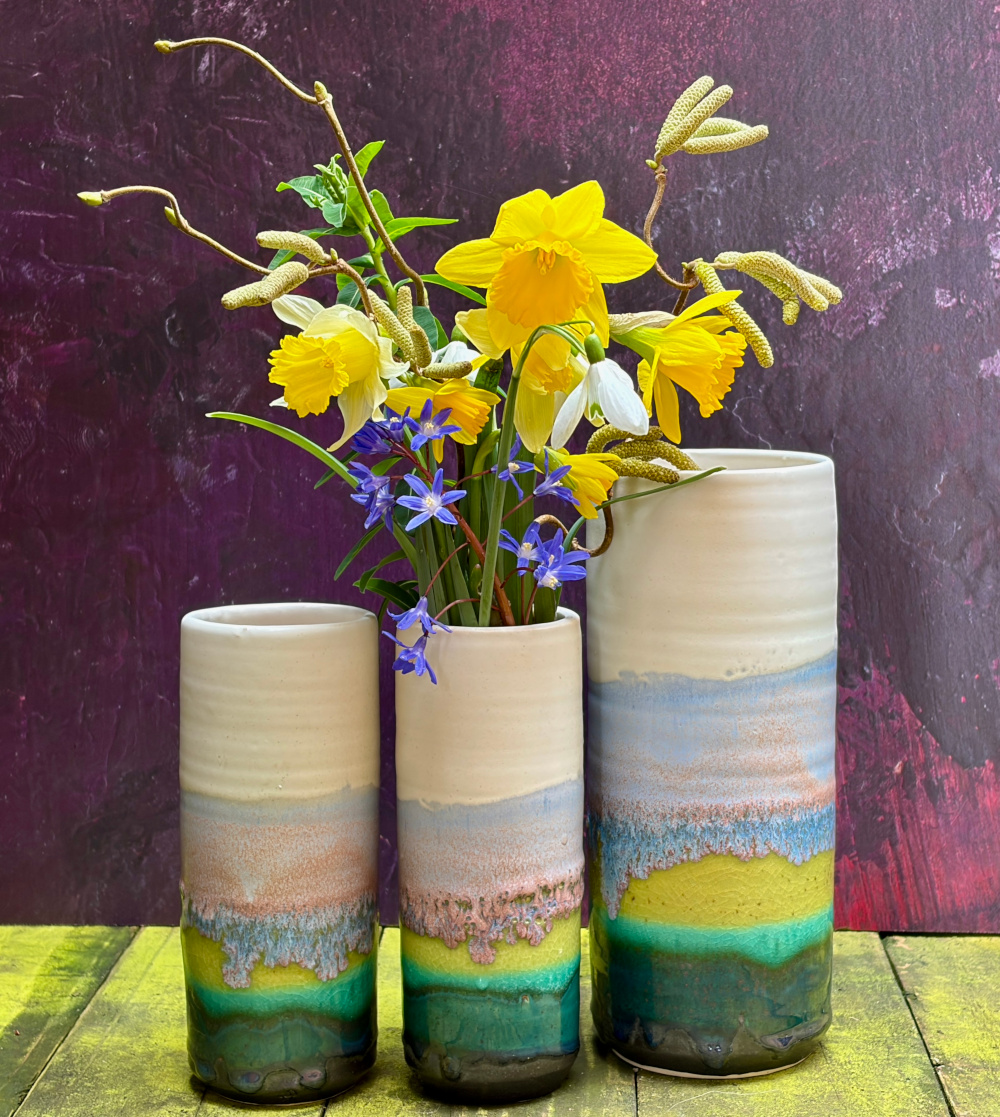 Horizon Vases with early spring flowers